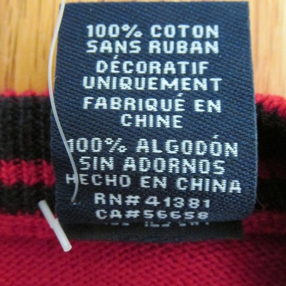 CHAPS MEN'S SIZE S SWEATER VEST RED W/ NAVY LOGO V NECK CHRISTMAS HOLIDAY NWT - Picture 7 of 10